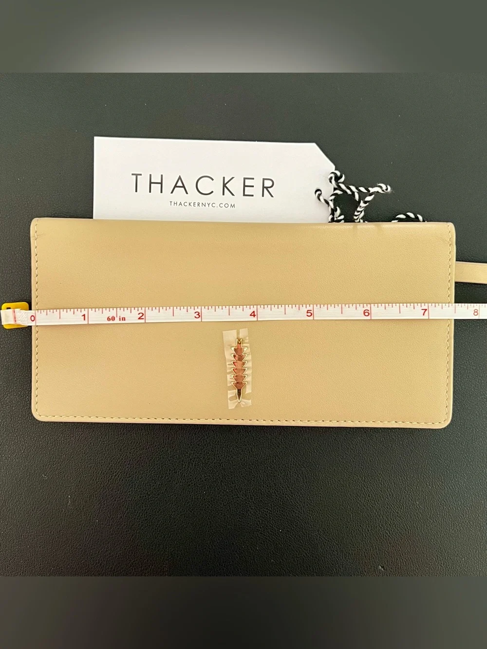 THACKER Anna Bifold Nappa Leather Wallet in Cashew
